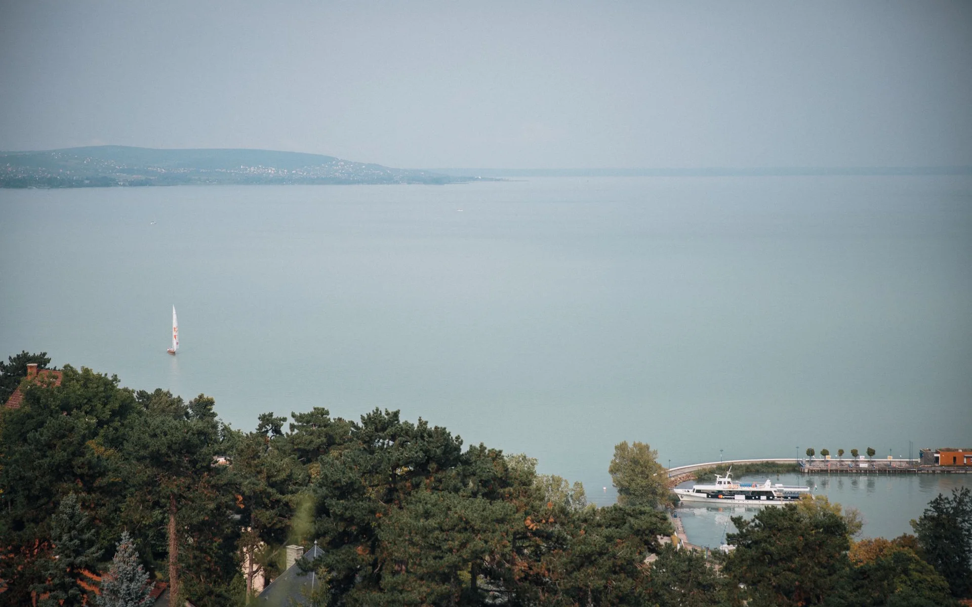 View from Tihany across Lake Balaton