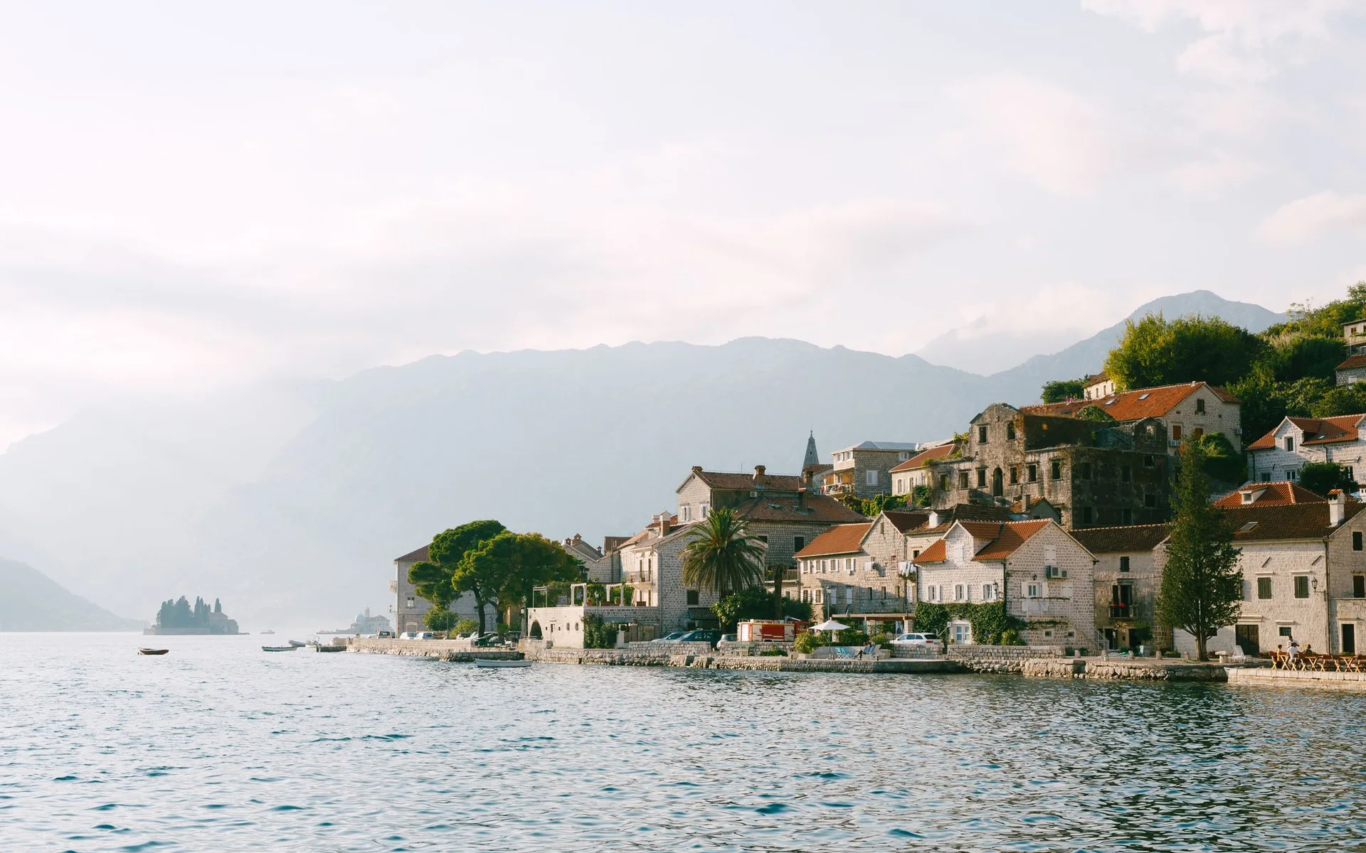 Stone Houses on the Shore of the Bay of Kotor