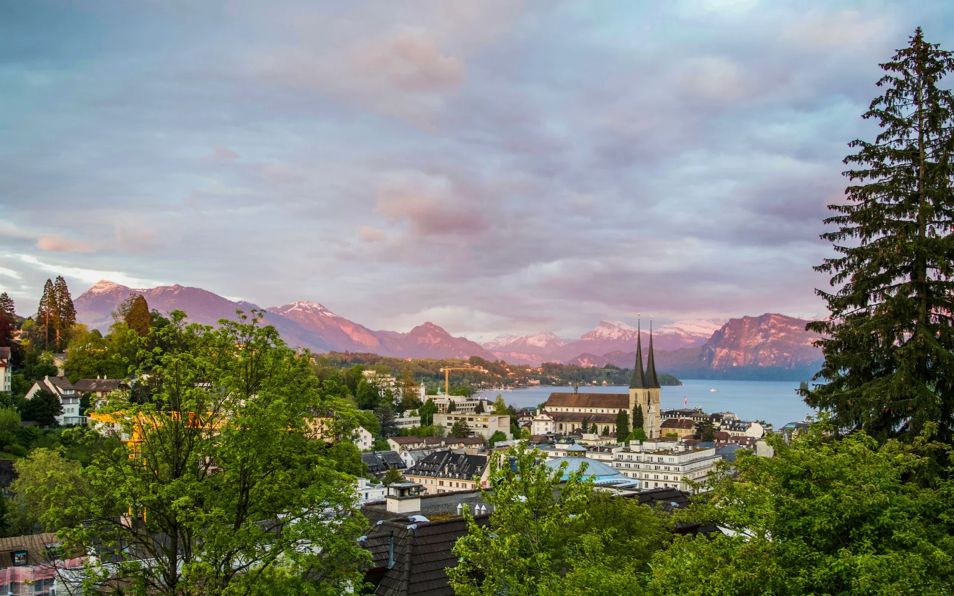View of Lucerne and its historic houses